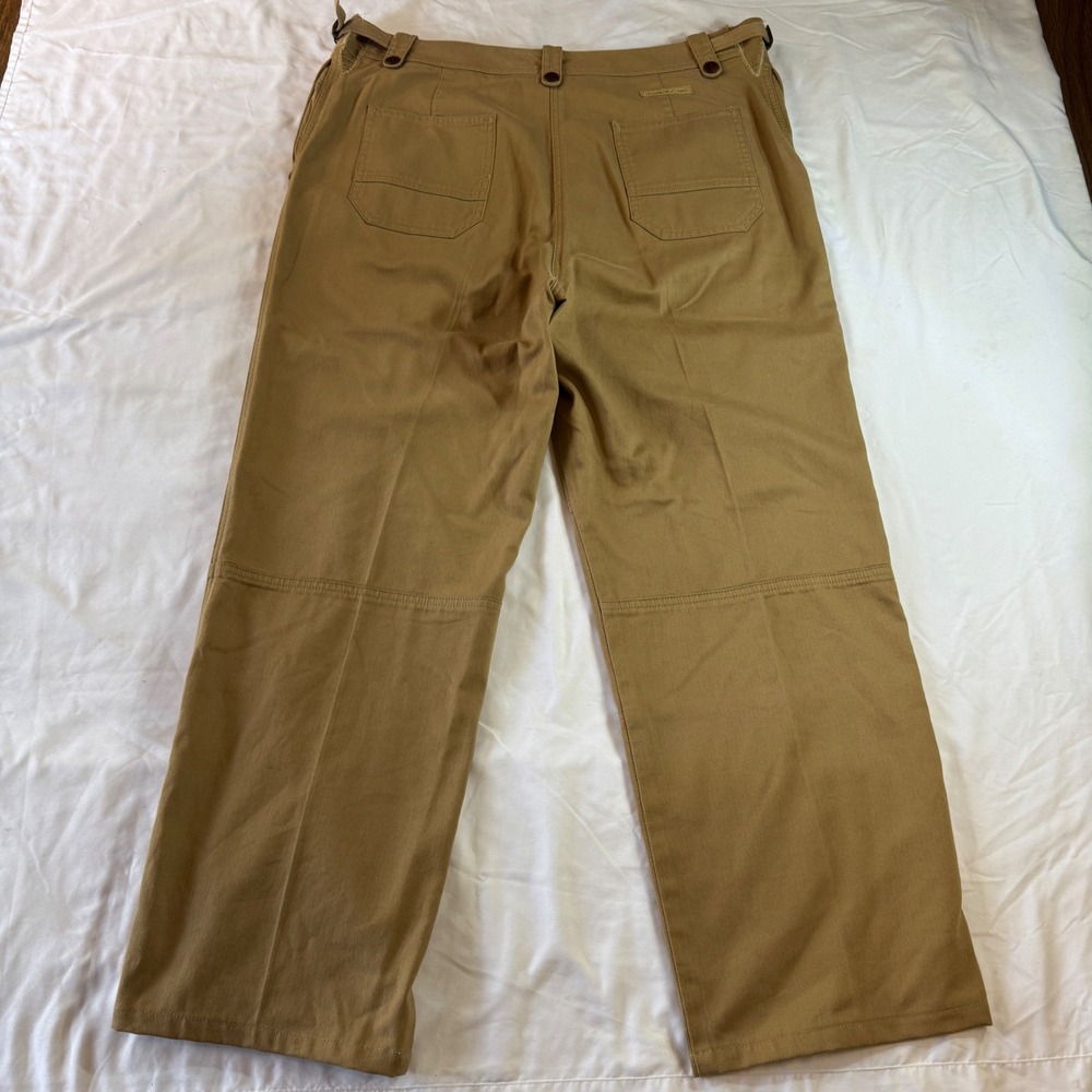 Y2K Lauren Ralph Lauren Tan‎ Khaki Wide Leg Utility Pants Women's Size 14 Boho - Picture 7 of 9